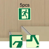 Maxbell 5 Pieces Exit Sign Stickers PVC Glow in The Dark for Business Bar Commercial Right