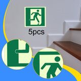 Maxbell 5 Pieces Exit Sign Stickers PVC Glow in The Dark for Business Bar Commercial Right