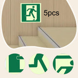 Maxbell 5 Pieces Exit Sign Stickers PVC Glow in The Dark for Business Bar Commercial Right