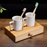 Maxbell Bathroom Countertop Organizer Drawer Bamboo Versatile for Office Dorm Pantry