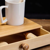 Maxbell Bathroom Countertop Organizer Drawer Bamboo Versatile for Office Dorm Pantry
