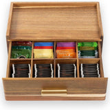 Maxbell Wooden Tea Bag Organizer Elegant Tea Station Chest for Office Cabinet Drawer