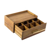 Maxbell Wooden Tea Bag Organizer Elegant Tea Station Chest for Office Cabinet Drawer