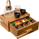 Maxbell Wooden Tea Bag Organizer Elegant Tea Station Chest for Office Cabinet Drawer