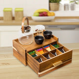 Maxbell Wooden Tea Bag Organizer Elegant Tea Station Chest for Office Cabinet Drawer