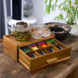 Maxbell Wooden Tea Bag Organizer Elegant Tea Station Chest for Office Cabinet Drawer