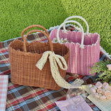 Maxbell Picnic Basket with Handle Practical Market Basket for Kitchen Fruits Outdoor A