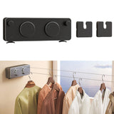 Maxbell Retractable Clothesline Indoor Drying Clothes Line for Shower Room Apartment Black