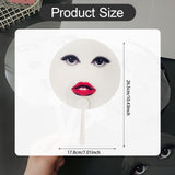 Maxbell Round Fan Lightweight DIY Crafts Decorative Fan for Dance Party Decor Travel Style A