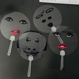 Maxbell Round Fan Lightweight DIY Crafts Decorative Fan for Dance Party Decor Travel Style A