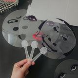 Maxbell Round Fan Lightweight DIY Crafts Decorative Fan for Dance Party Decor Travel Style A