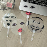 Maxbell Round Fan Lightweight DIY Crafts Decorative Fan for Dance Party Decor Travel Style A