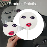 Maxbell Round Fan Lightweight DIY Crafts Decorative Fan for Dance Party Decor Travel Style B