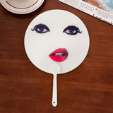 Maxbell Round Fan Lightweight DIY Crafts Decorative Fan for Dance Party Decor Travel Style B