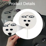 Maxbell Round Fan Lightweight DIY Crafts Decorative Fan for Dance Party Decor Travel Style D