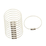 Maxbell 10 Pieces Wire Keychain Cable Steel Wire Cable Keychain Rings for Flashlight