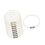Maxbell 10 Pieces Wire Keychain Cable Steel Wire Cable Keychain Rings for Flashlight