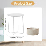Maxbell Side Table with Storage Basket Minimalist Indoor Outdoor for Yard Lawn Proch
