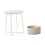 Maxbell Side Table with Storage Basket Minimalist Indoor Outdoor for Yard Lawn Proch