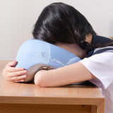 Maxbell Desk Napping Pillow with Zipper Office Sleeping Pillow for Car Office School Blue