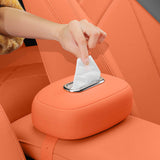 Maxbell Car Tissue Holder Silicone for Outdoor Travel Trucks Center Consoles Armrest Orange