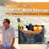 Maxbell 2Pcs Boat Storage Mesh Bags PVC with Reflective Stripe for Tools Gear Tackle