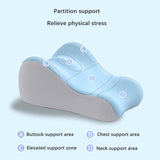 Maxbell Memory Foam Bed Wedge Pillow Headboard for Men Women Watching Movies Massage light grey