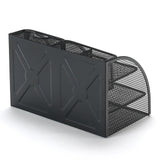 Maxbell Mesh Pen Holder Multipurpose Sturdy 6 Compartments for Office Classroom Pens black
