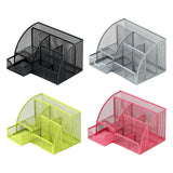 Maxbell Mesh Pen Holder Multipurpose Sturdy 6 Compartments for Office Classroom Pens black
