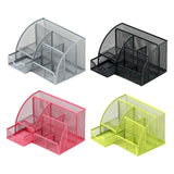 Maxbell Mesh Pen Holder Multipurpose Sturdy 6 Compartments for Office Classroom Pens black