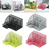 Maxbell Mesh Pen Holder Multipurpose Sturdy 6 Compartments for Office Classroom Pens black