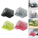 Maxbell Mesh Pen Holder Multipurpose Sturdy 6 Compartments for Office Classroom Pens black