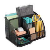 Maxbell Mesh Pen Holder Multipurpose Sturdy 6 Compartments for Office Classroom Pens black