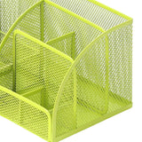 Maxbell Mesh Pen Holder Multipurpose Sturdy 6 Compartments for Office Classroom Pens green