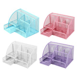 Maxbell Mesh Pen Holder Desk Tidy Wiremesh Desk Organiser for Office School Staplers blue