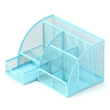 Maxbell Mesh Pen Holder Desk Tidy Wiremesh Desk Organiser for Office School Staplers blue