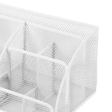Maxbell Mesh Pen Holder Desk Tidy Wiremesh Desk Organiser for Office School Staplers white