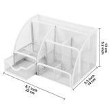 Maxbell Mesh Pen Holder Desk Tidy Wiremesh Desk Organiser for Office School Staplers white