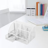 Maxbell Mesh Pen Holder Desk Tidy Wiremesh Desk Organiser for Office School Staplers white