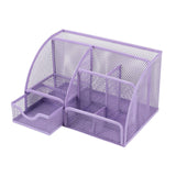 Maxbell Mesh Pen Holder Desk Tidy Wiremesh Desk Organiser for Office School Staplers violet