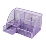 Maxbell Mesh Pen Holder Desk Tidy Wiremesh Desk Organiser for Office School Staplers violet