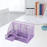 Maxbell Mesh Pen Holder Desk Tidy Wiremesh Desk Organiser for Office School Staplers violet