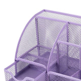 Maxbell Mesh Pen Holder Desk Tidy Wiremesh Desk Organiser for Office School Staplers violet