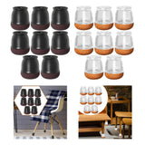 Maxbell 8Pcs Chair Leg Floor Protectors Carpet Nonslip Furniture Leg Cover Pads Caps Black