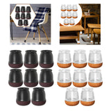 Maxbell 8Pcs Chair Leg Floor Protectors Carpet Nonslip Furniture Leg Cover Pads Caps Black