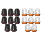 Maxbell 8Pcs Chair Leg Floor Protectors Carpet Nonslip Furniture Leg Cover Pads Caps Black