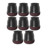 Maxbell 8Pcs Chair Leg Floor Protectors Carpet Nonslip Furniture Leg Cover Pads Caps Black