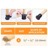 Maxbell 8Pcs Chair Leg Floor Protectors Carpet Nonslip Furniture Leg Cover Pads Caps Black