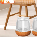 Maxbell 8Pcs Chair Leg Floor Protectors Carpet Nonslip Furniture Leg Cover Pads Caps Clear