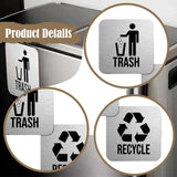 Maxbell 2 Pieces Magnetic Recycle and Trash Sign Kit 14x14cm Garbage Can Logo Symbol
